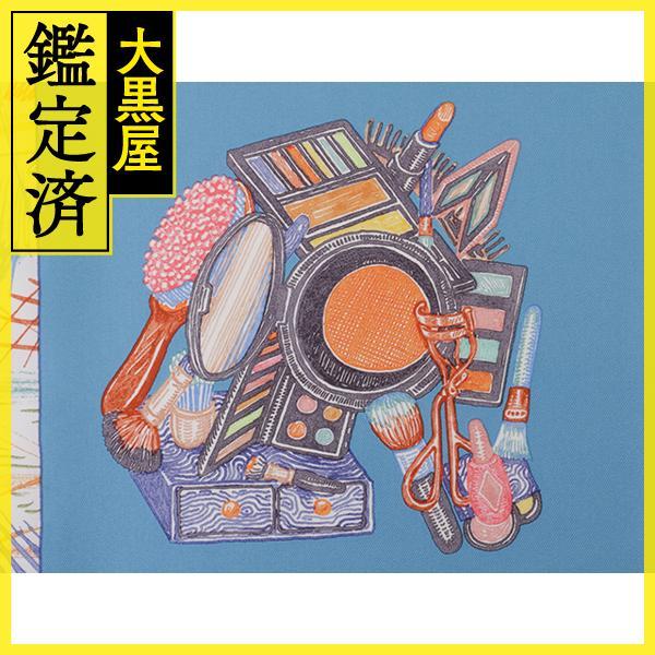 HERMES（エルメス） カレ90 スカーフ CHEVALOSCOPE ブルー オレンジ