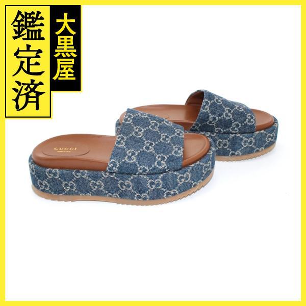 より　新品GUCCIグッチ　レディースプラットフォーム スライドサンダル GUCCI（グッチ） プラットフォーム スライドサンダル レディース36