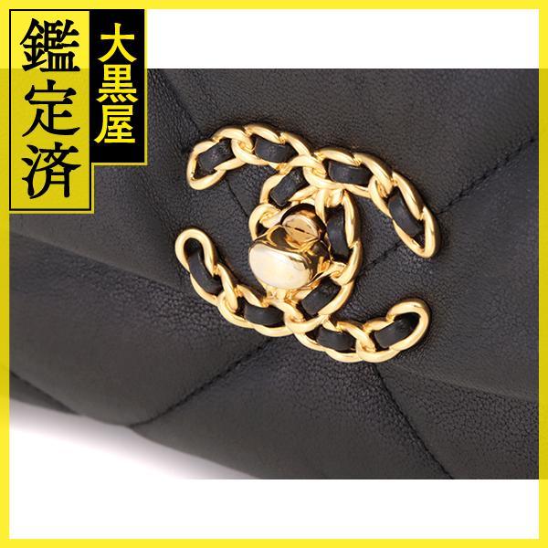 美品❣️CHANELシャネルバンドー 黒❣️マークいっぱい❣️タグあり CHANEL（シャネル） CHANEL19 マキシ ハンドバッグ AS1162 ブラック