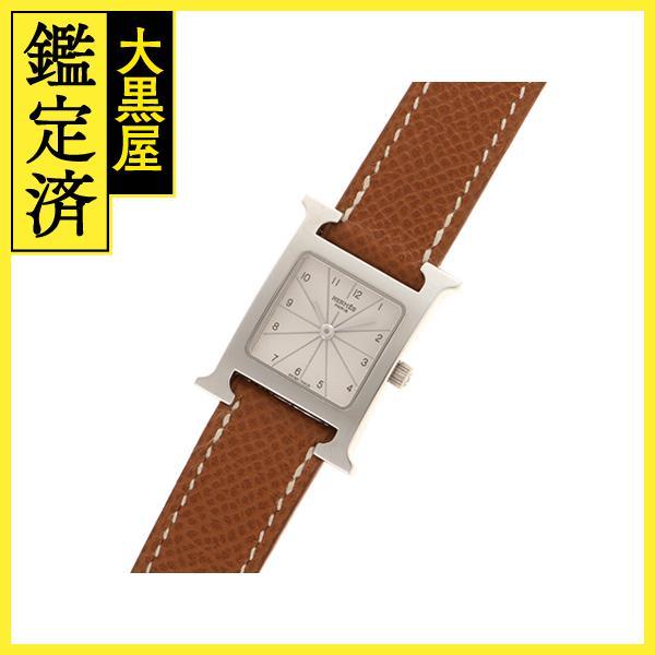 HERMES HERMES エルメス Hウォッチ HH1.210 SS/革 女性用クオーツ時計  