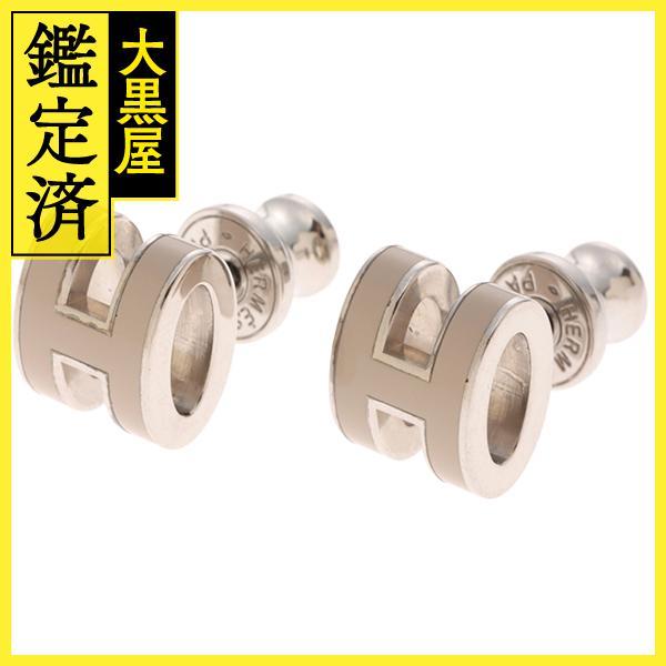 HERMES エルメス ポップアッシュ ミニピアス マロングラッセ/シルバー  