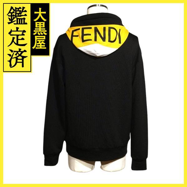 FENDI（フェンディ） ロゴ ジップアップパーカー メンズS ブラック