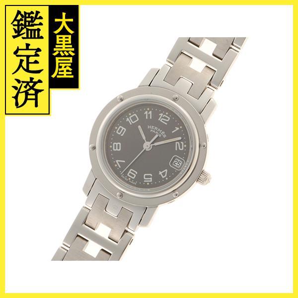 HERMES HERMES エルメス クリッパー CL4.210 クォーツ SS グレー文字盤  
