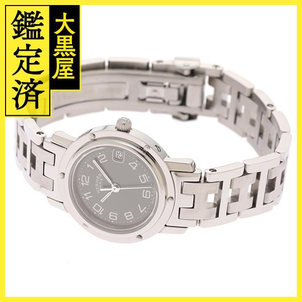 HERMES HERMES エルメス クリッパー CL4.210 クォーツ SS グレー文字盤  