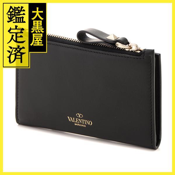 VALENTINO（ヴァレンティノ） VLTN 財布 二つ折財布 ブラック カーフ 