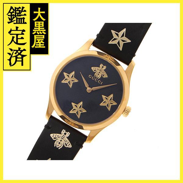 GUCCI GUCCI グッチ Gタイムレス 126.4 クォーツ GP 革 メンズ【431  