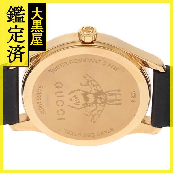 GUCCI GUCCI グッチ Gタイムレス 126.4 クォーツ GP 革 メンズ【431  