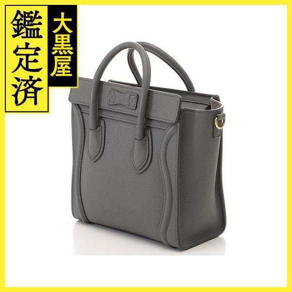 CELINE（セリーヌ） ラゲージ ナノ グレー レザー 189243 【471】IK