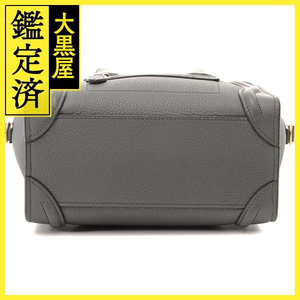 CELINE（セリーヌ） ラゲージ ナノ グレー レザー 189243 【471】IK