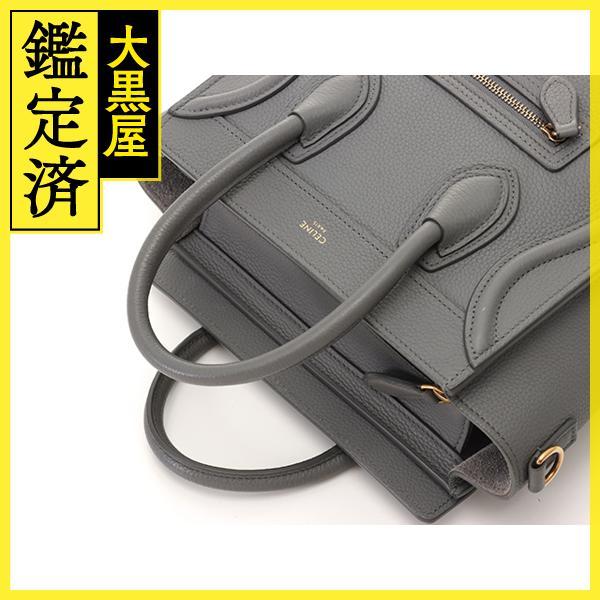 CELINE（セリーヌ） ラゲージ ナノ グレー レザー 189243 【471】IK