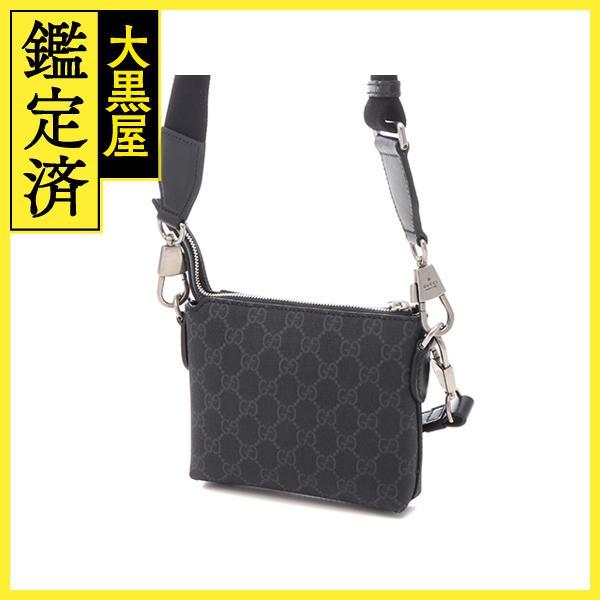 GUCCI メッセンジャーバッグ インターロッキングG PVC ブラック