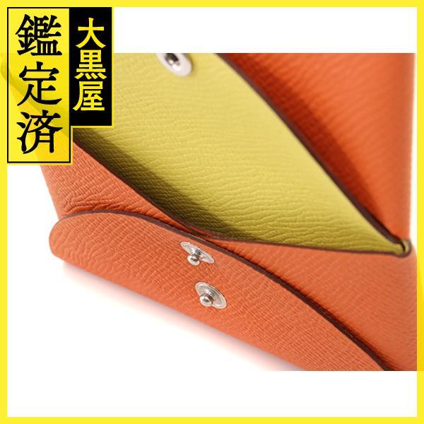 HERMES エルメス カルヴィデュオ ヴェルソ オレンジ 240824 コイン 