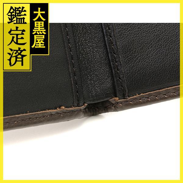 COACH（コーチ） 二つ折り札入れ ブラウン ブラック レザー キャンバス