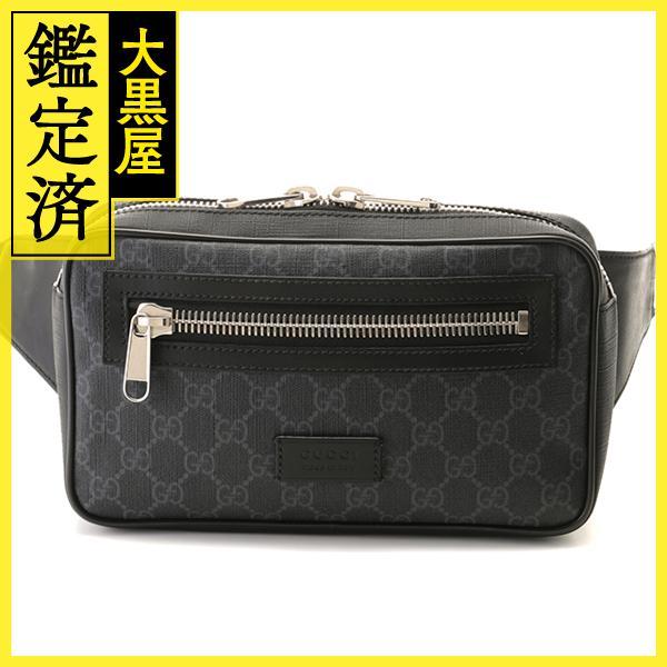 美品 グッチ ベルトバッグ ショルダーバッグ GGスプリーム PVC ブラック系 GUCCI（グッチ） GGスプリーム ベルトバッグ 474293 ブラック PVC
