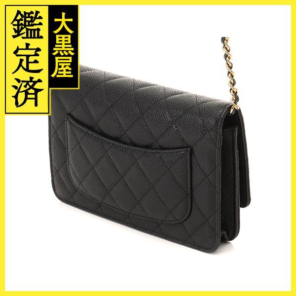 CHANEL（シャネル） マトラッセ チェーンウォレット ブラック／GP