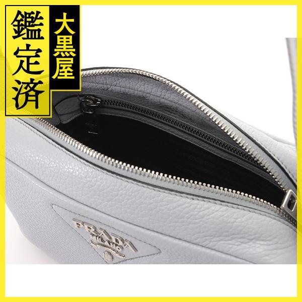 PRADA プラダ ショルダーバッグ 1BH182 ブルーグレー レザー【207 