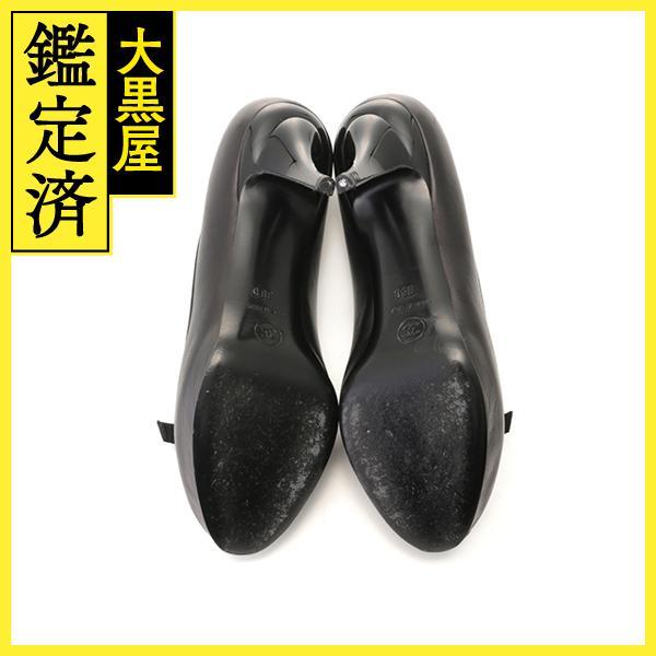 CHANEL ブラック パンプス CHANEL（シャネル） オープントゥリボンタイパンプス レディース38
