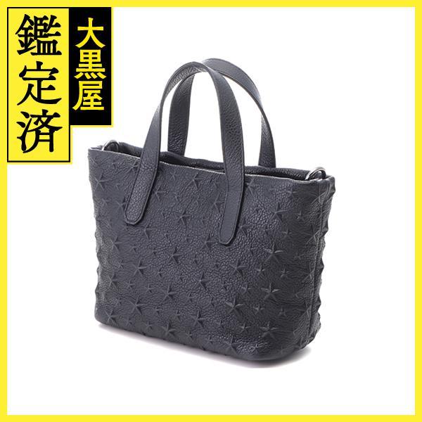 JIMMY CHOO CHOO ジミーチュウ スターエンボス 2WAYバッグ ネイビー  