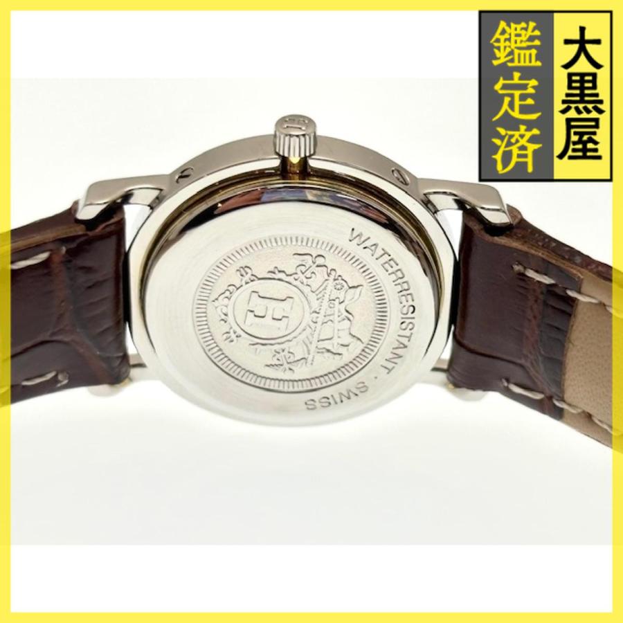 HERMES（エルメス） クリッパー - GP/SS/レザー クォーツ ホワイト