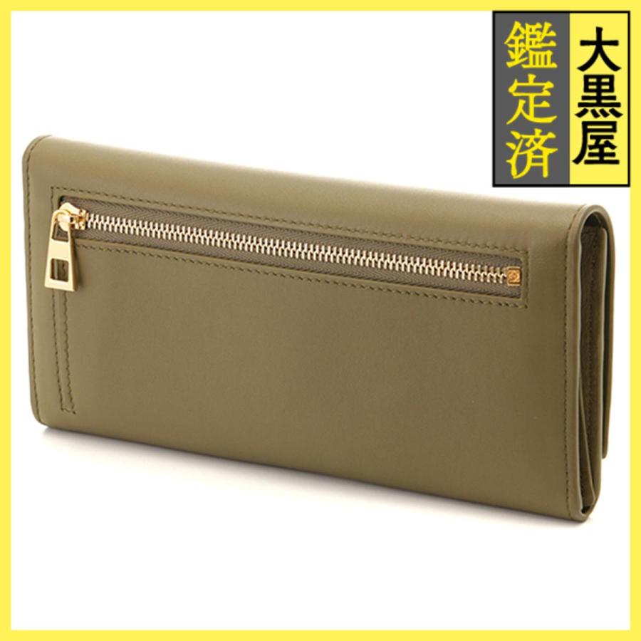 LOEWE（ロエベ） ペブル 長財布 コンティネンタルウォレット カーキ 