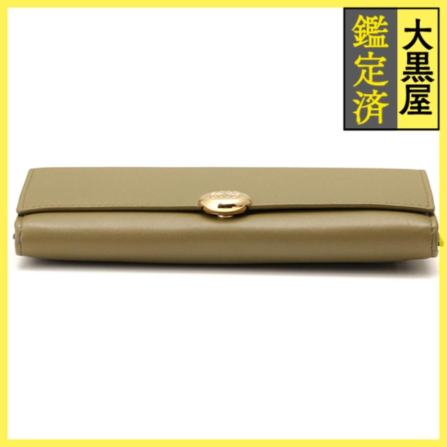 LOEWE（ロエベ） ペブル 長財布 コンティネンタルウォレット カーキ 