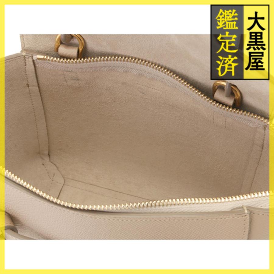 セリーヌ / CELINE　ベルトバッグ ナノ / 2WAYショルダーバッグ　189003ZVA.18LT　グレインドカーフスキン　ライトトープ(グレージュ系) 【中古】 CELINE（セリーヌ） ベルトバッグ ナノ 189003ZVA.18LT ライトトープ