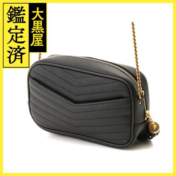 イヴサンローラン  ショルダーバッグ チェーンバッグ 黒 レザー Yves Saint Laurent（イヴ・サンローラン） サンローラン ルー