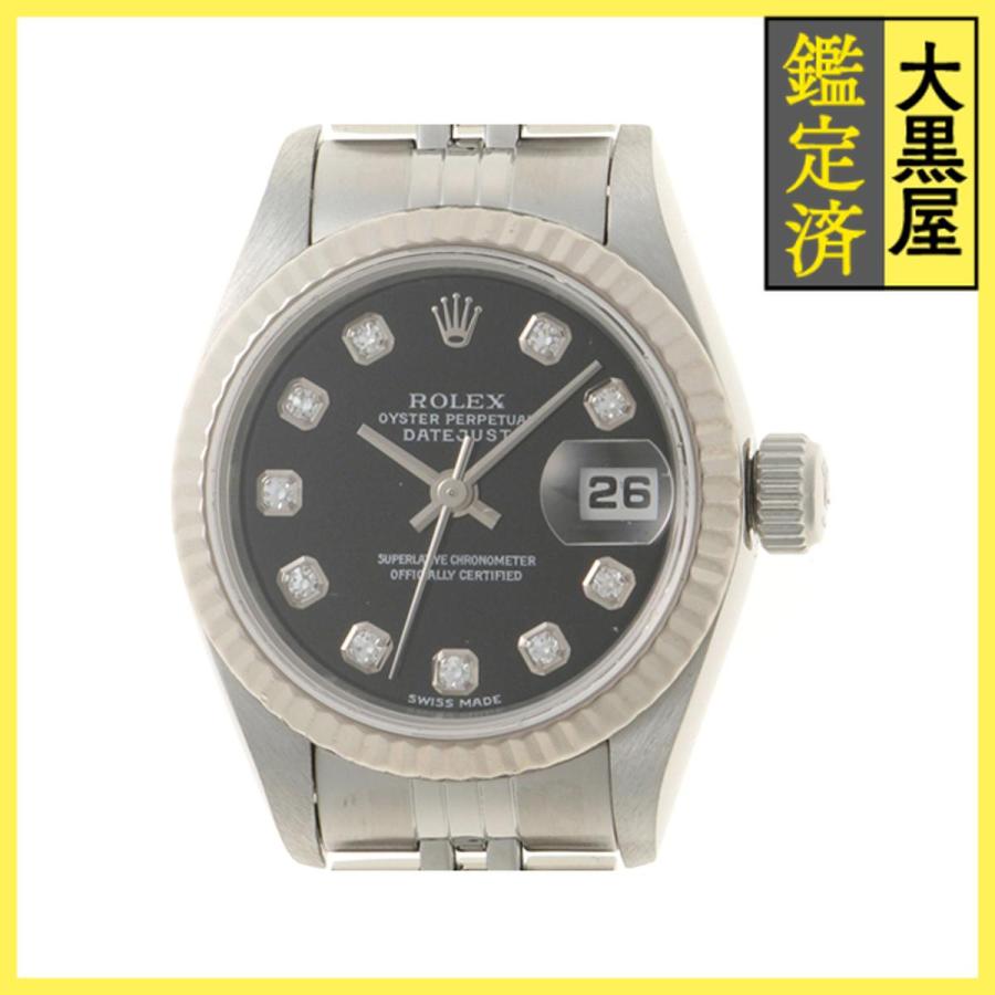 ROLEX ロレックス デイトジャスト 79174G SS/WG 自動 ブラック10PD  
