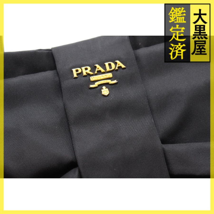 PRADA トートバッグ リボン ブラック　レザー　入学式　就活 PRADA トートバッグ リボン ブラック レザー 入学式 就活
