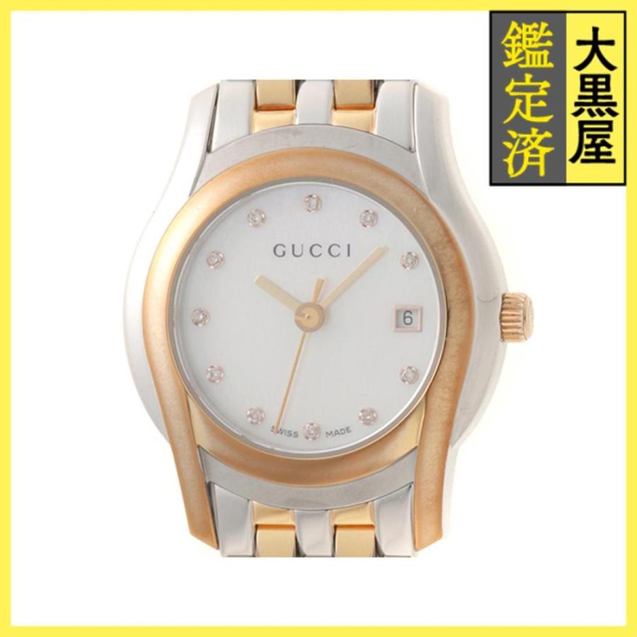 洗浄済み GUCCI グッチ 5500L ダイヤ 11PD シェル レディース GUCCI（グッチ） Gクラス 5500L GP/SS クォーツ シェル/11PD 女性用