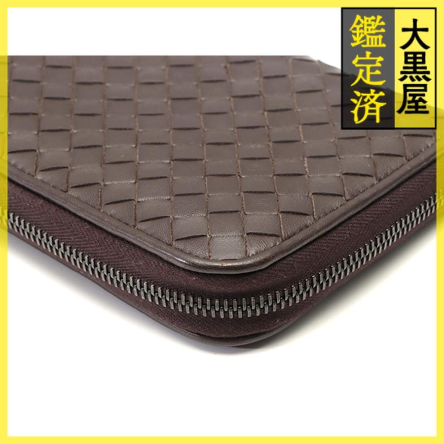 BOTTEGA VENETA（ボッテガ・ヴェネタ） ラウンド長財布 ダークブラウン