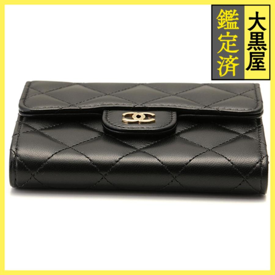 ✨極美品✨CHANELシャネル　ラムスキン　スモールウォレット　三つ折り財布 CHANEL（シャネル） ミニ財布 3つ折り財布 スモールフラップウォレット