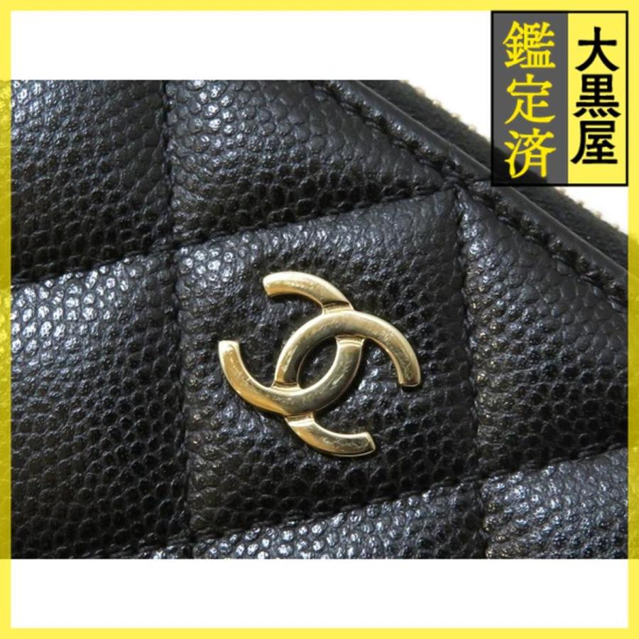 CHANEL（シャネル） マトラッセ ジップコインパース ブラック/GP