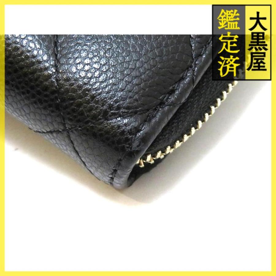 CHANEL（シャネル） マトラッセ ジップコインパース ブラック/GP