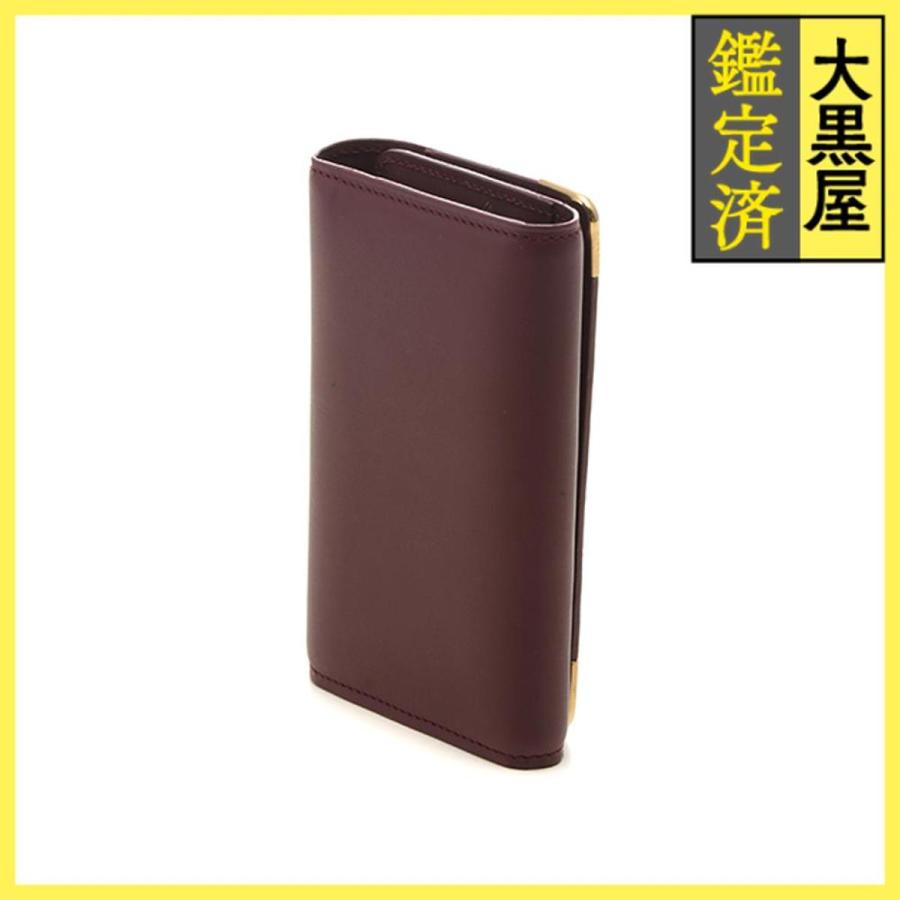 未使用級 カルティエ マストライン キーケース ボルドー 本革ゴールド金具高級感 Cartier（カルティエ） マストライン 6連キーケース ボルドー レザー