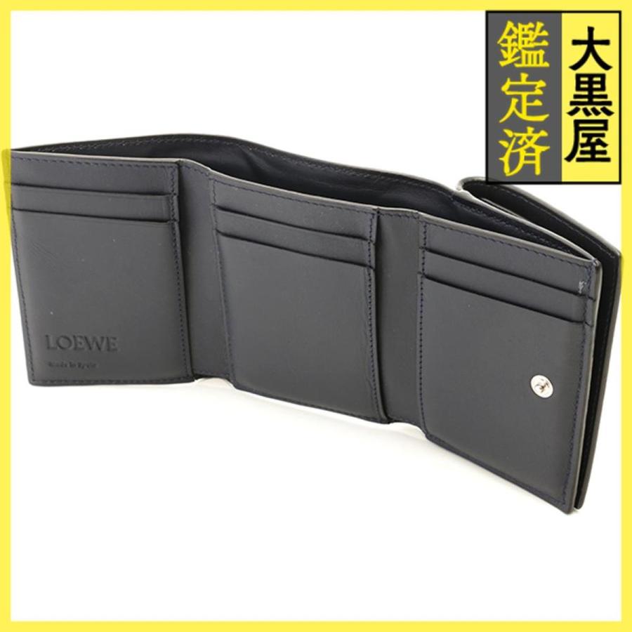 LOEWE（ロエベ） トライフォールドウォレット ディープネイビー カーフ