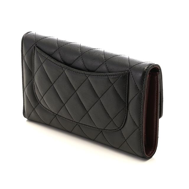 CHANEL（シャネル） バッグ マトラッセ 三つ折長財布 ブラック/SV