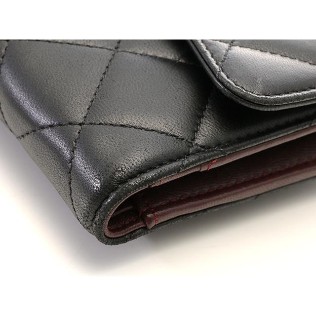 CHANEL（シャネル） バッグ マトラッセ 三つ折長財布 ブラック/SV