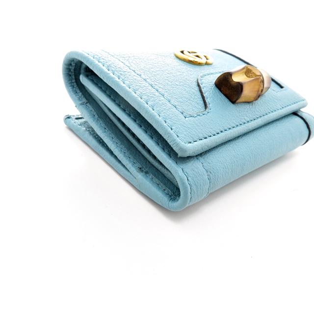 み*ん様 美品　GUCCIグッチダブルG GG37ロゴパテントレザー パンプスブ GUCCI（グッチ） ダブルG ダイアナ ミディアムウォレット ブルー
