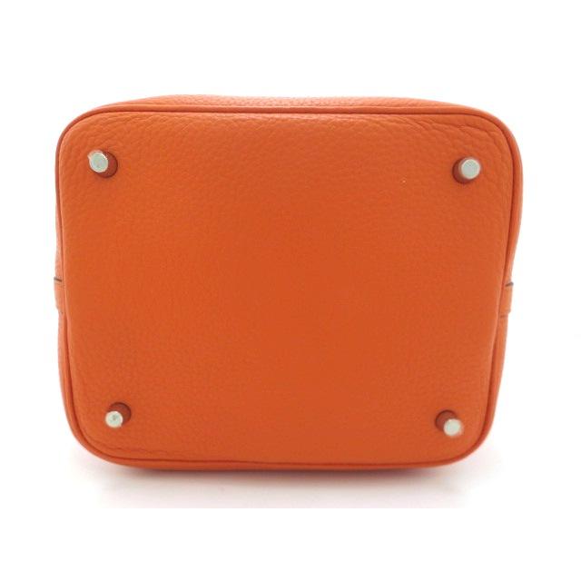 エルメス ピコタンロックＭＭ ハンドバッグ　オレンジ　R刻印 HERMES（エルメス） ピコタンロックMM シルバー金具 ハンドバッグ