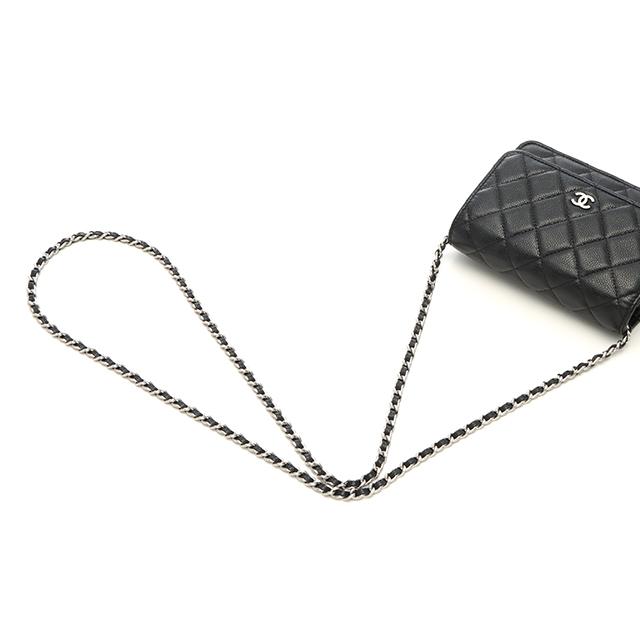 CHANEL（シャネル） マトラッセ ミニチェーンウォレット ブラック/SV
