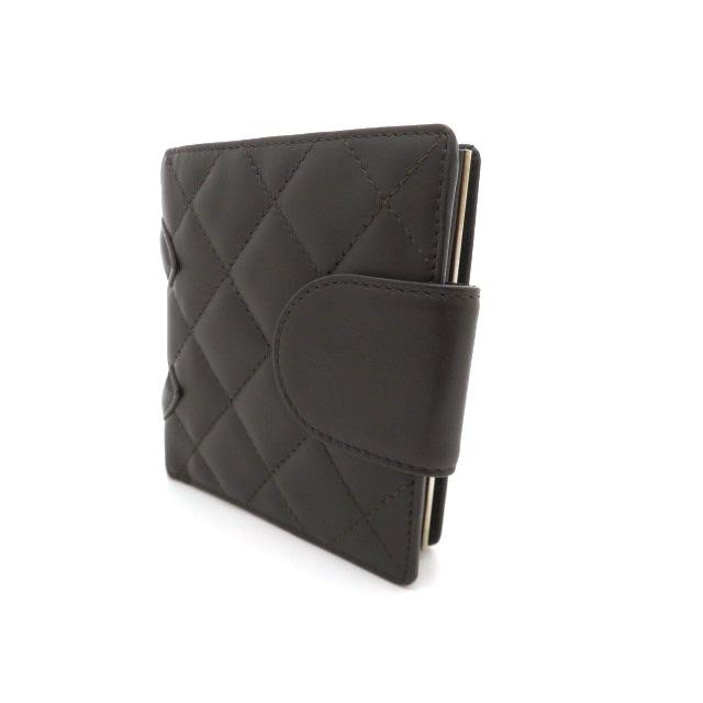シャネル　カンボンライン　二つ折り財布　黒　ラムスキン　チェーンウォレット CHANEL（シャネル） カンボンライン A26720 二つ折り財布 ラムスキン