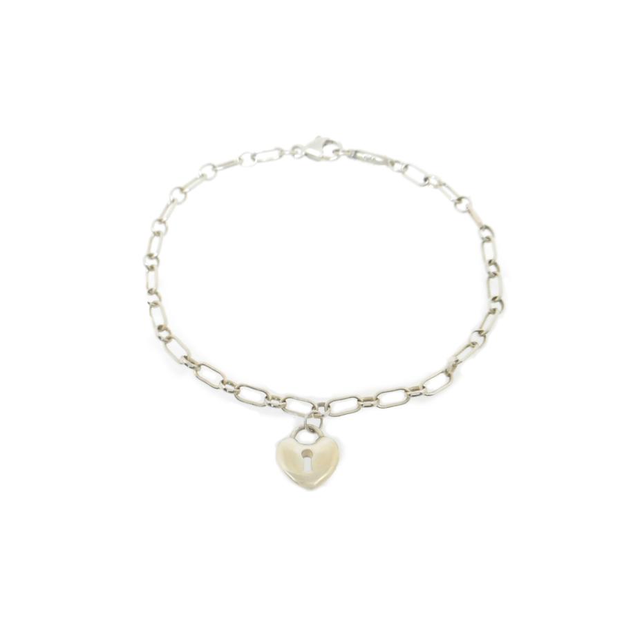 ☆Tiffany & Co. ハートロック　ブレスレット　925 K18 TIFFANY&Co.（ティファニー） ハートロックブレスレット シルバー SV