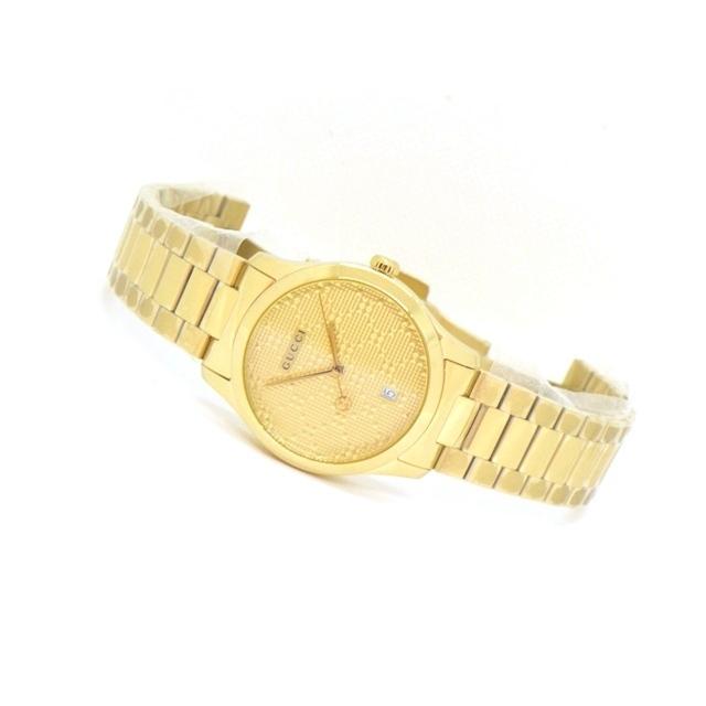 GUCCI グッチ Gタイムレス YA126461A/126.4 腕時計 GP クオーツ ゴールド文字盤 メンズ【中古】【473】の画像
