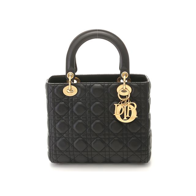な*お様 Dior レディディオール　カナージュ　 ハンドバッグ　黒　ゴールド Dior ディオール バッグ カナージュ レディディオールハンドバッグ