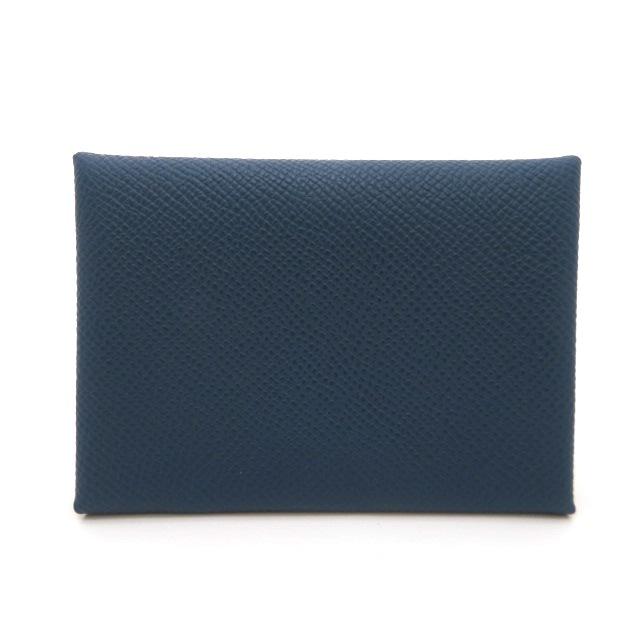 美品 エルメス カルヴィ デュオ エプソン ネイビー2024年製 HERMES（エルメス） カルヴィ デュオ コインケース ヴォーエプソン