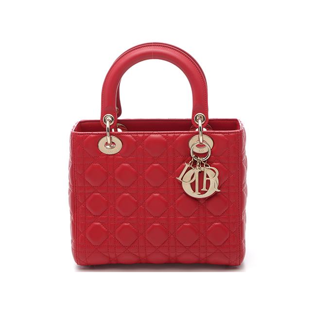 クリスチャンディオール レディディオール カナージュ ハンドバッグ ラムスキン Dior ディオール カナージュ レディディオール ミディアム
