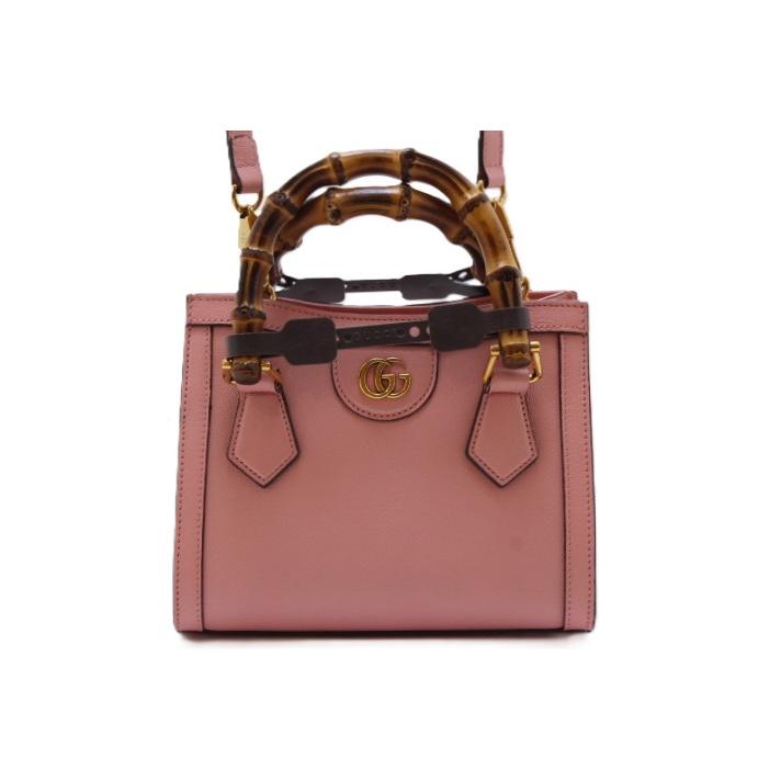 GUCCI（グッチ） バンブー ダイアナ 2wayバッグ ピンク レザー 655661 