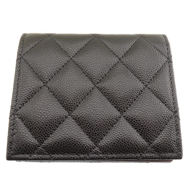 CHANEL（シャネル） マトラッセ 二つ折コンパクト財布 AP3178 キャビア 