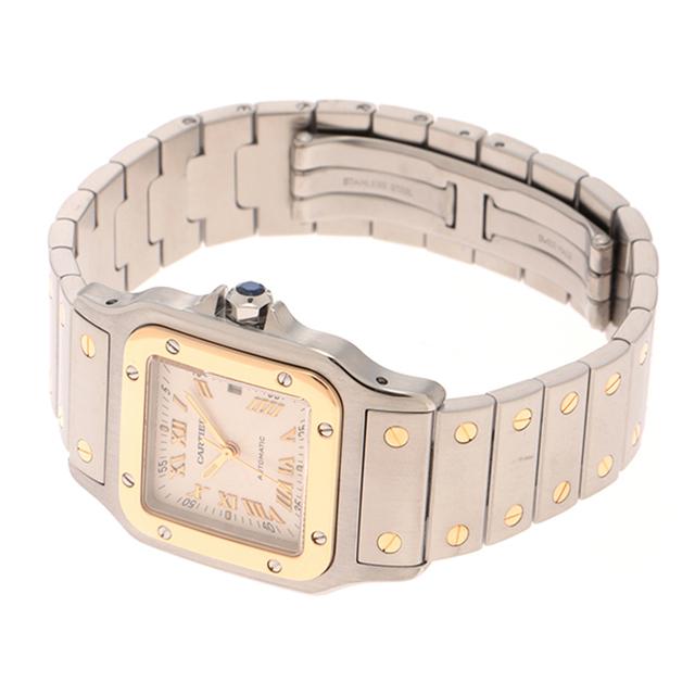 CARTIER カルティエ サントス ガルベLM W20041C4 腕時計_x000D_
 イエローゴールド/ステンレススチール ステンレススチール シルバーギョシェ文字盤 自動巻き メンズ【中古】 Cartier（カルティエ） サントス ガルベ LM W20041C4 腕時計 SS/K18YG